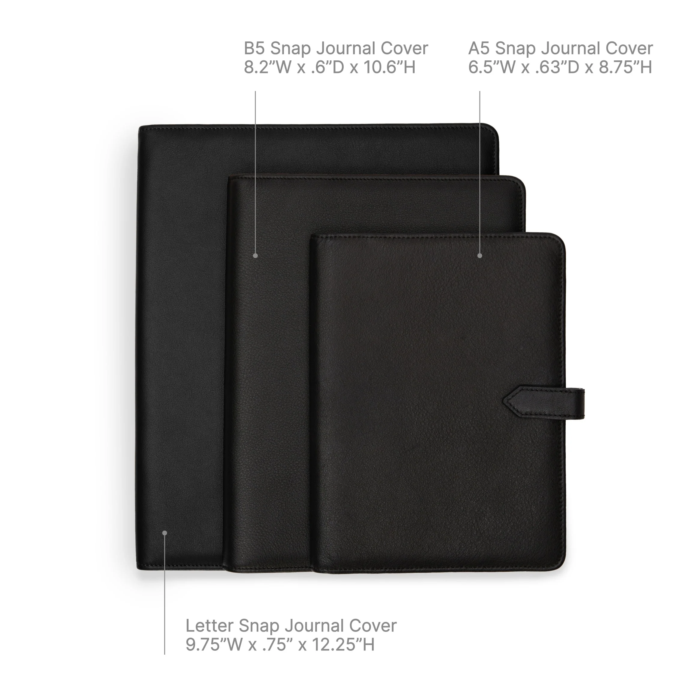 A5 Snap Journal Black Croc - Image 4