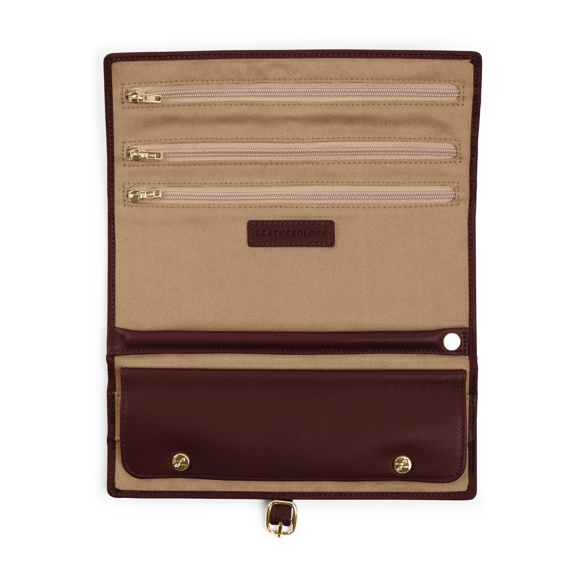 Buckled Jewelry Roll Bordeaux - Image 3