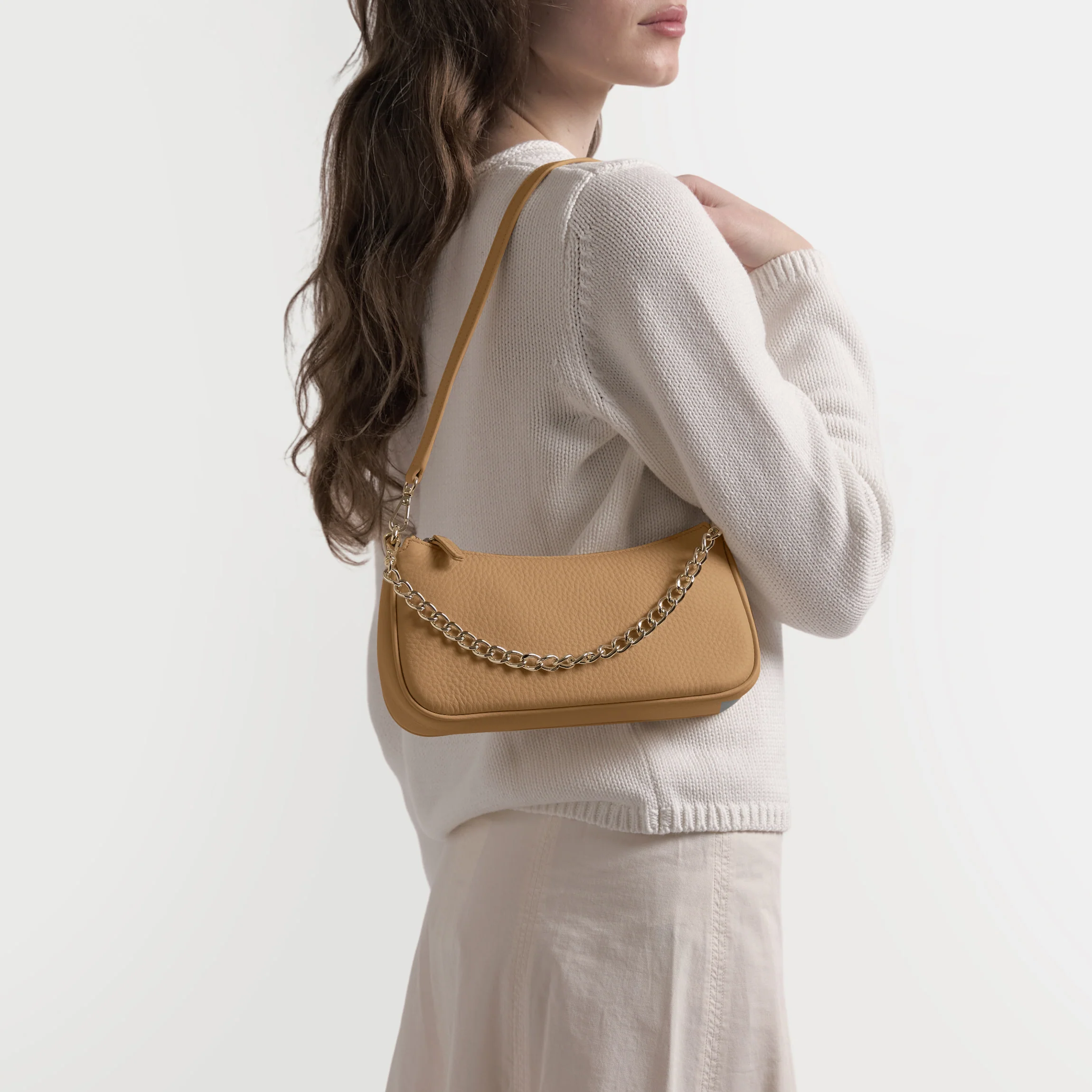 Greta Chain Small Pochette Camel - Image 3