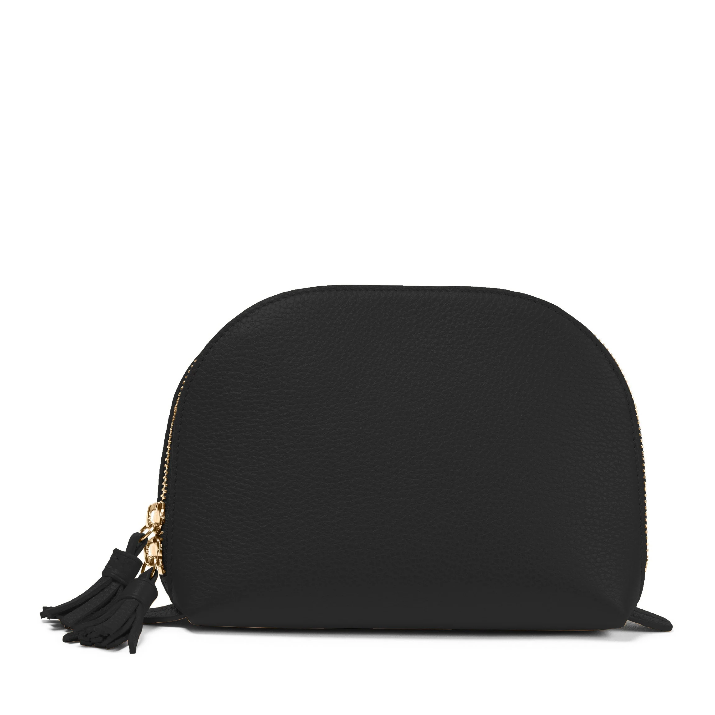 Medium Clamshell Makeup Bag Black Pebble