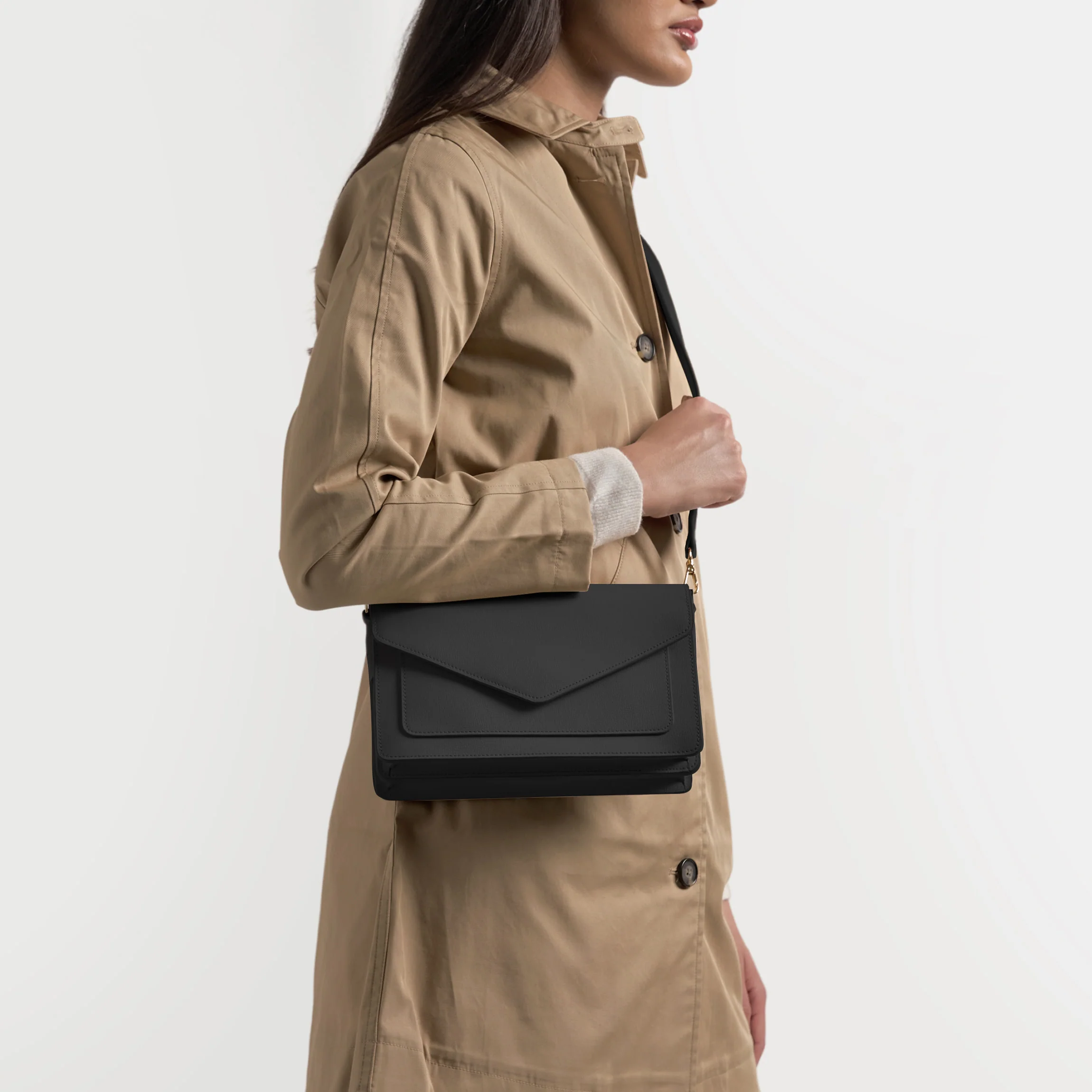 Medium Willow Envelope Bag Black - Image 2