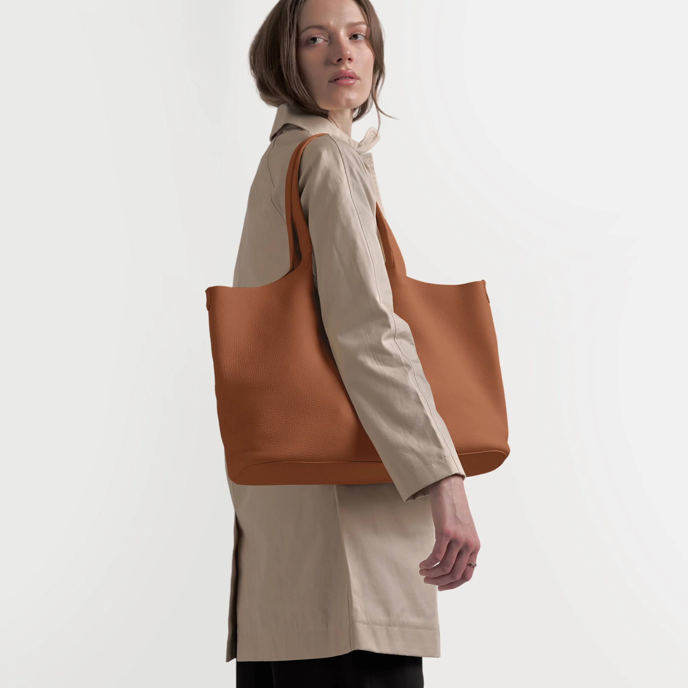 Mia Horizontal Tote Saddle Brown - Image 2