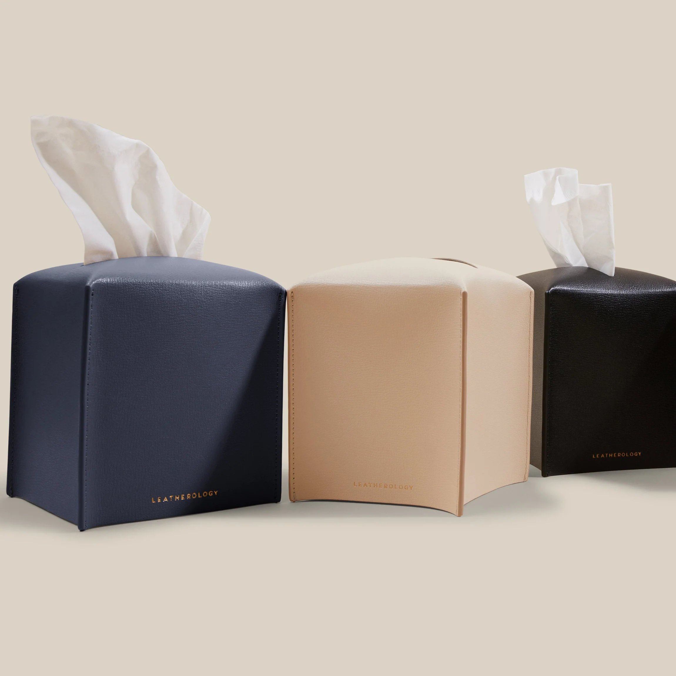 Modern Upright Tissue Box Holder Midnight Blue - Image 2