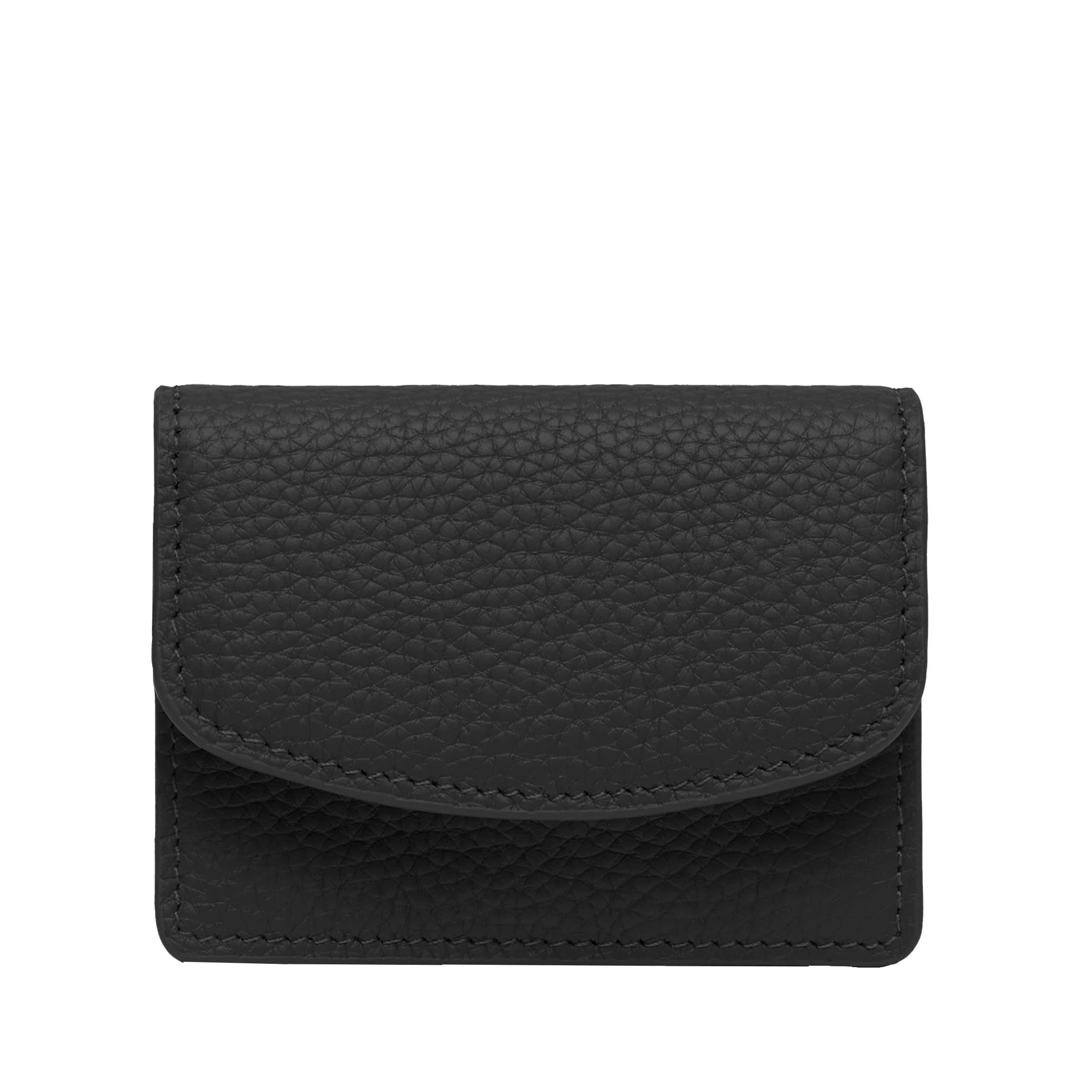 Nina Slim Card Case Black Pebble