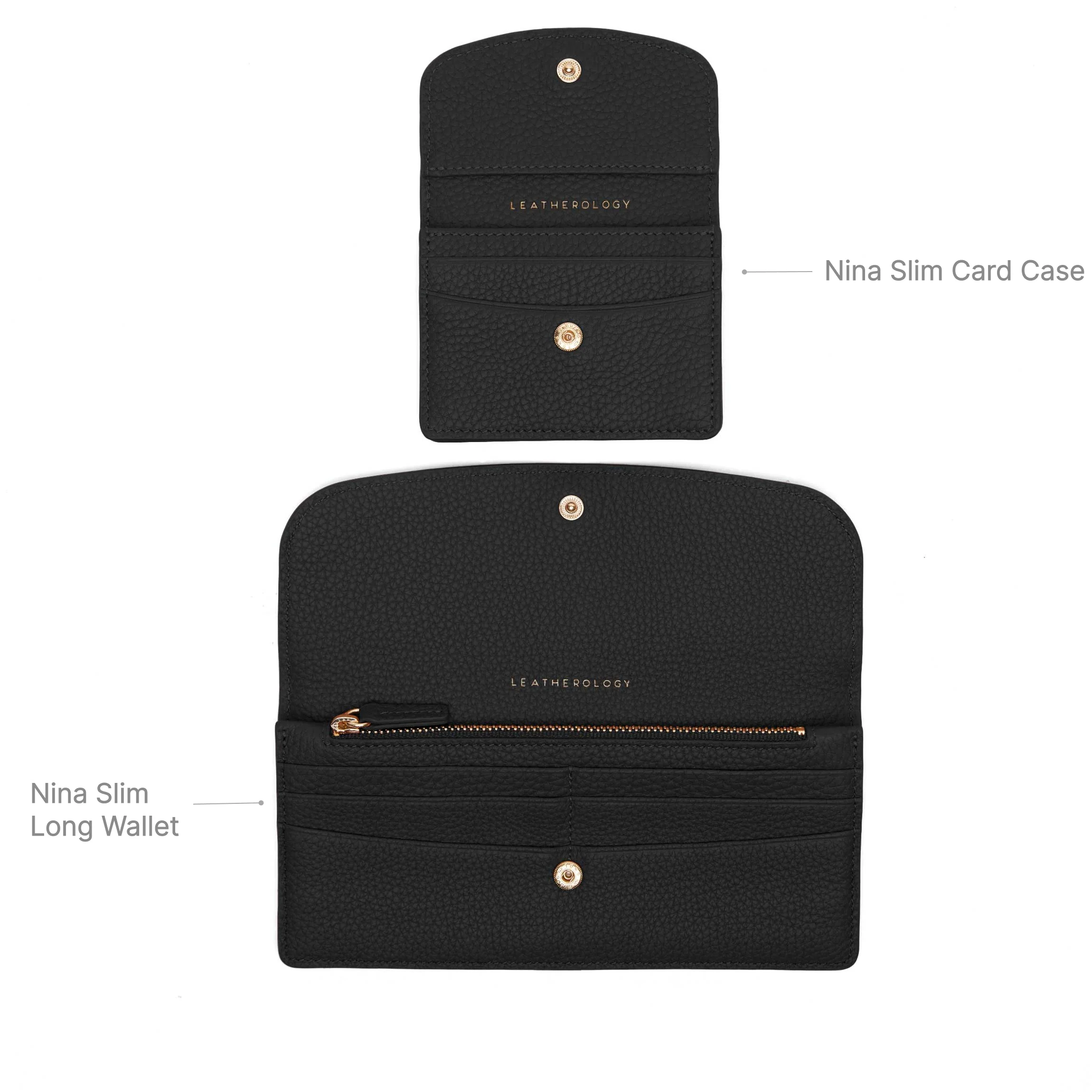 Nina Slim Card Case Black Pebble - Image 6