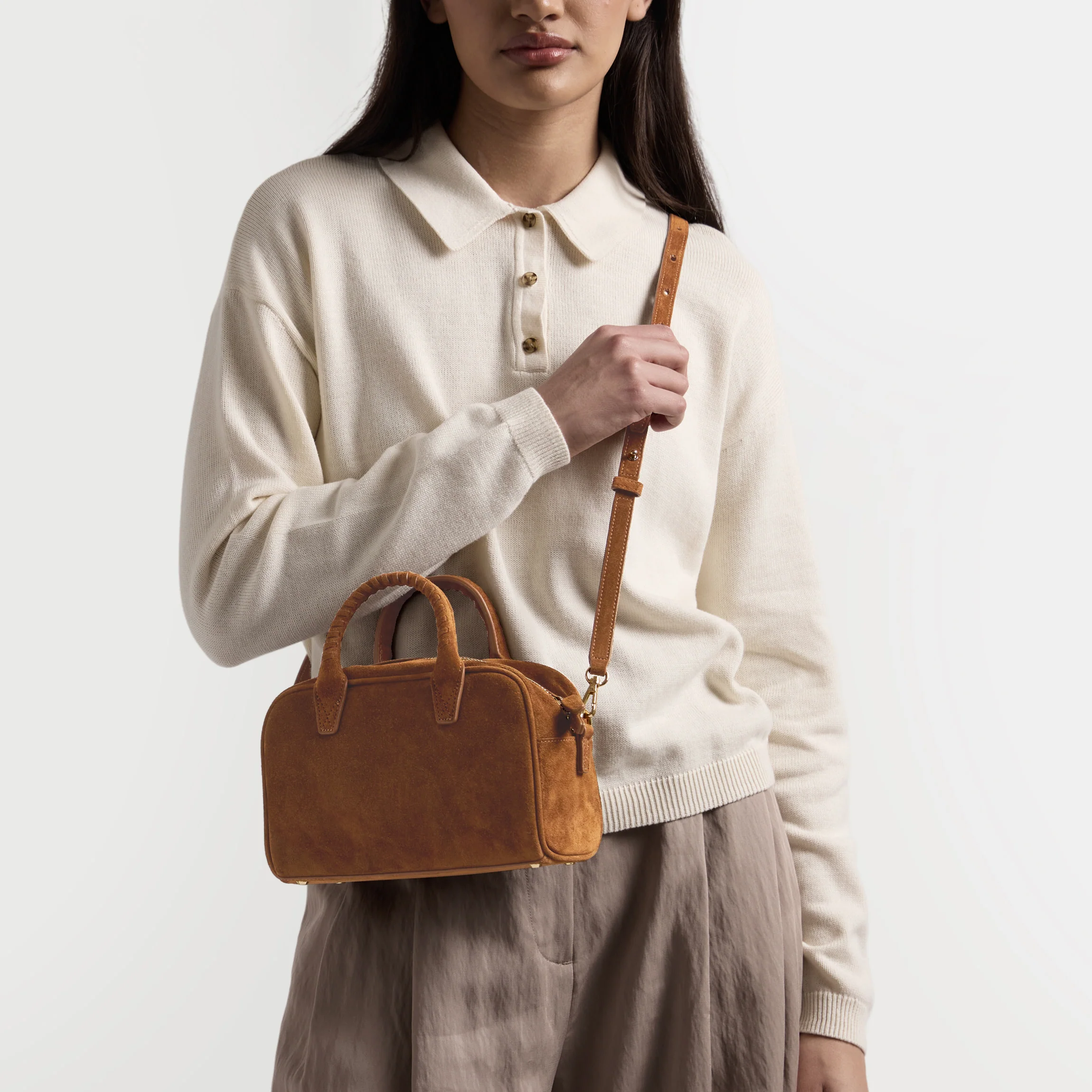 Park Mini Satchel Russet Suede - Image 2