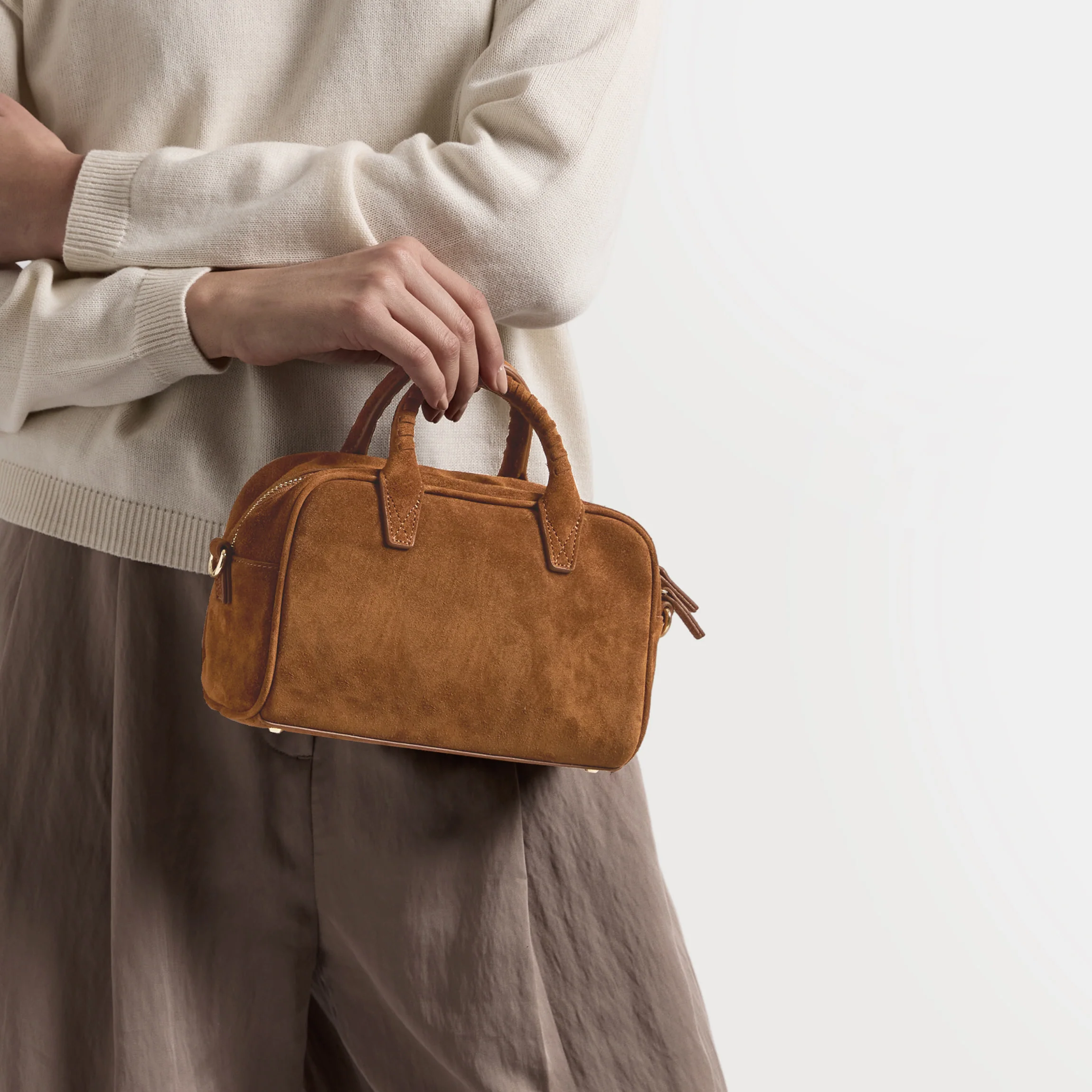 Park Mini Satchel Russet Suede - Image 3
