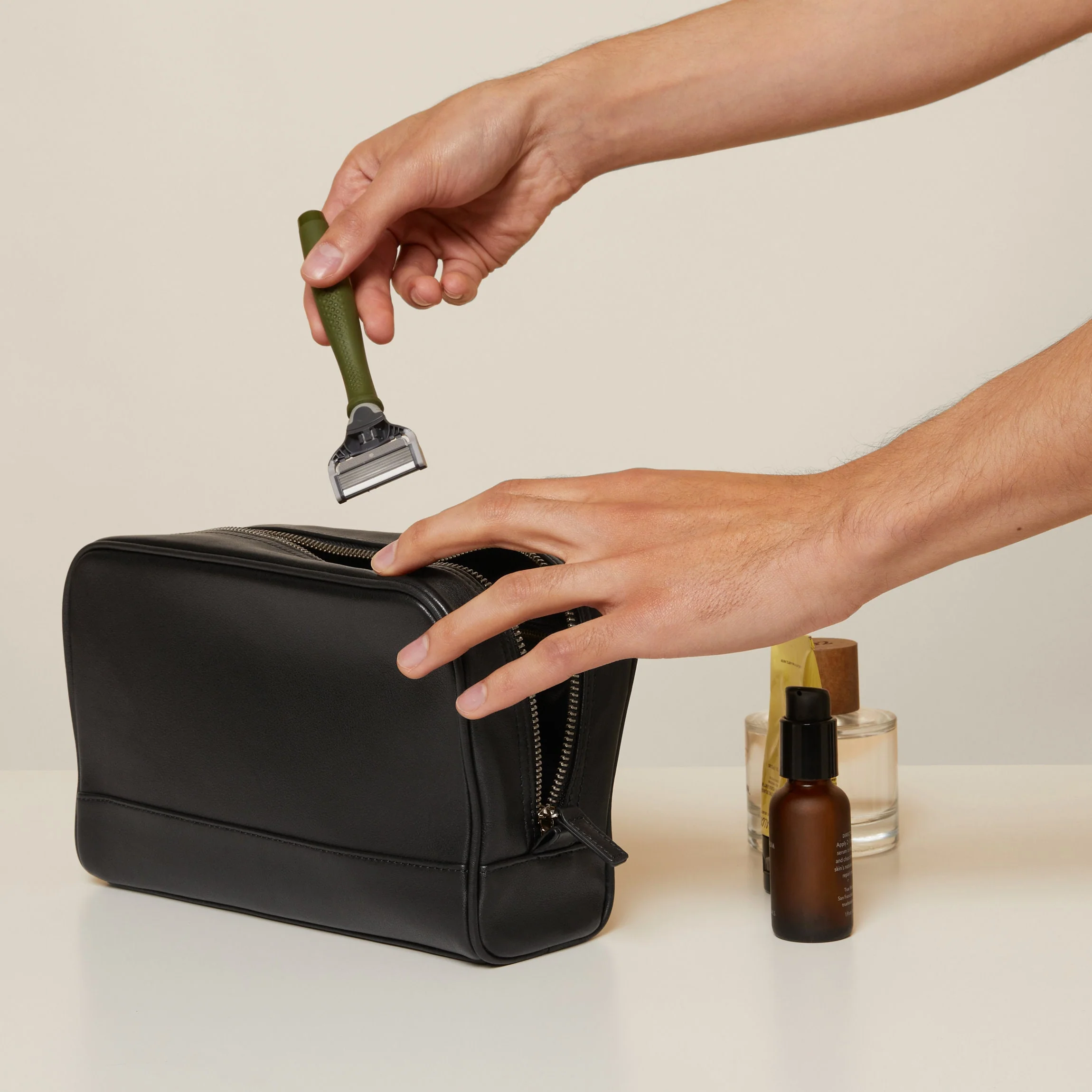 Top Zip Toiletry Bag Black Onyx - Image 3