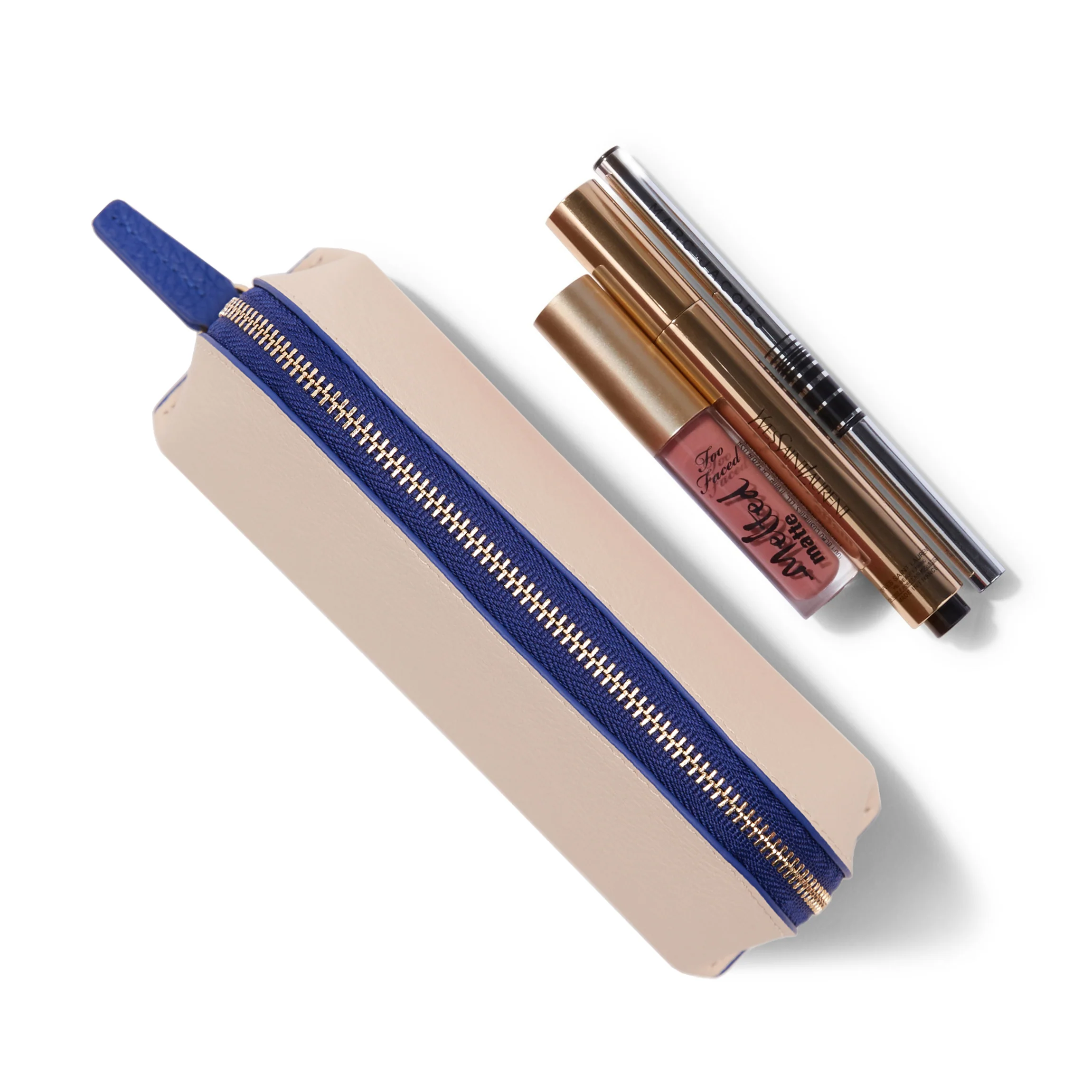 Travel Makeup Pouch Sand/Regatta Blue - Image 6