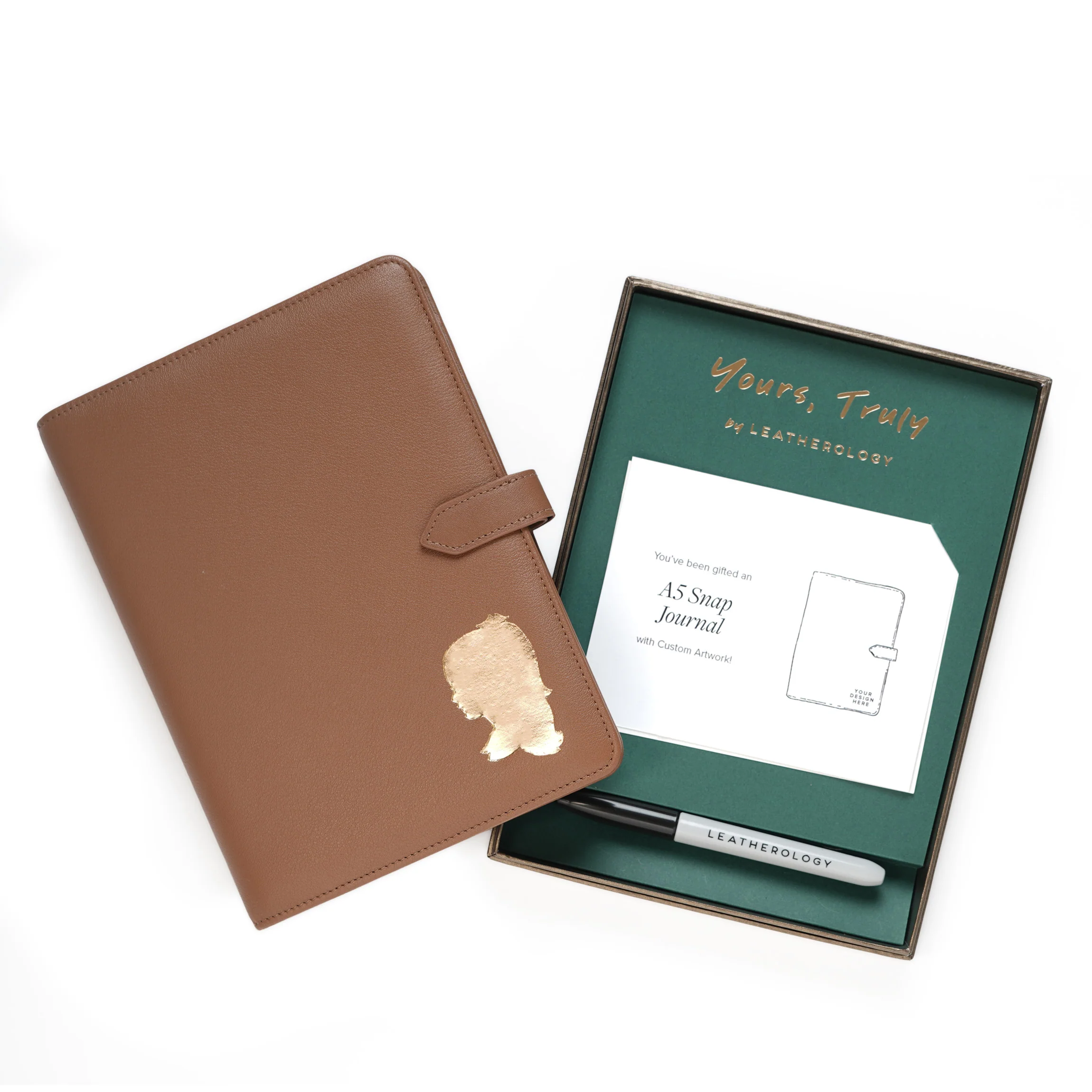 Yours, Truly A5 Snap Journal Gift Set Leather