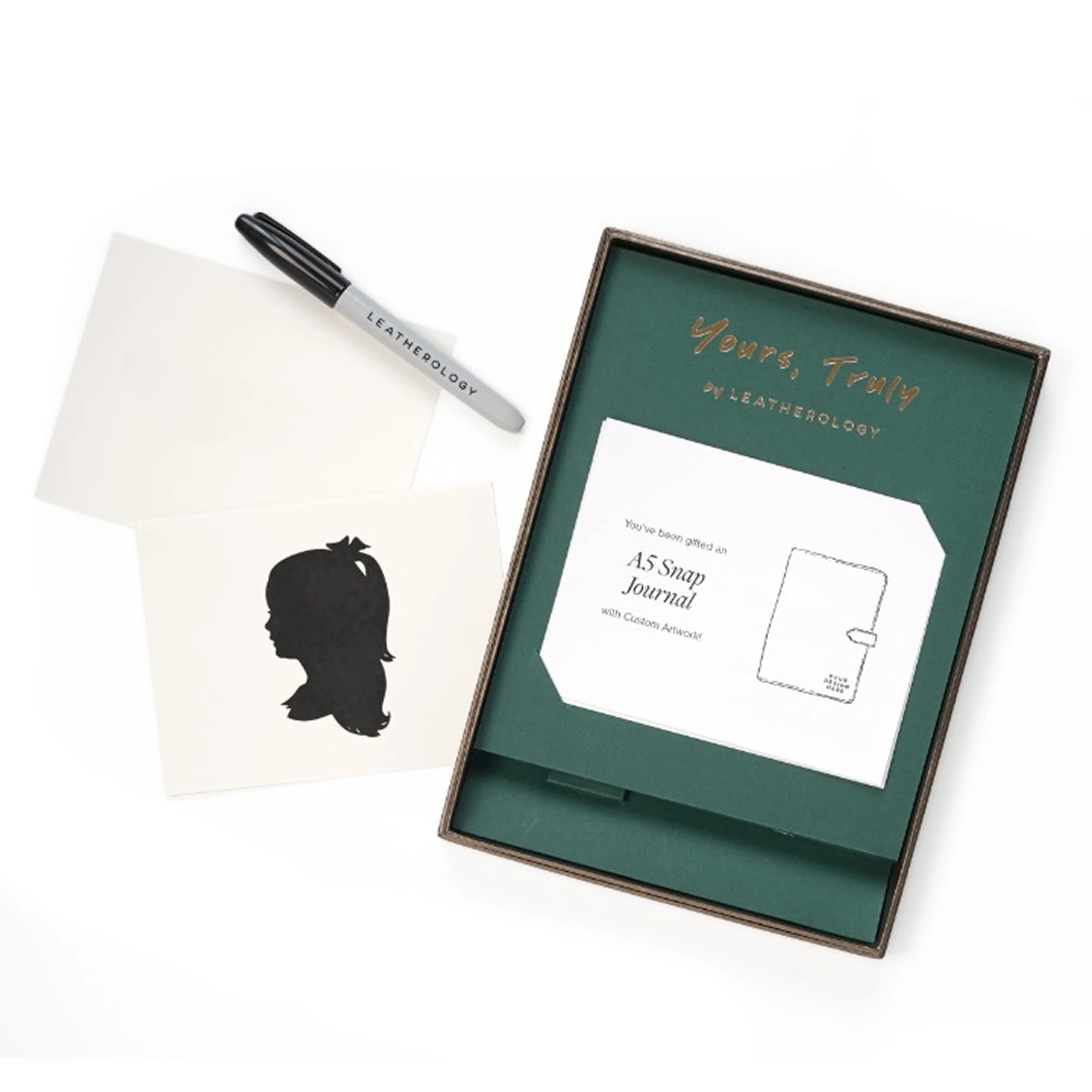 Yours, Truly A5 Snap Journal Gift Set Leather - Image 2