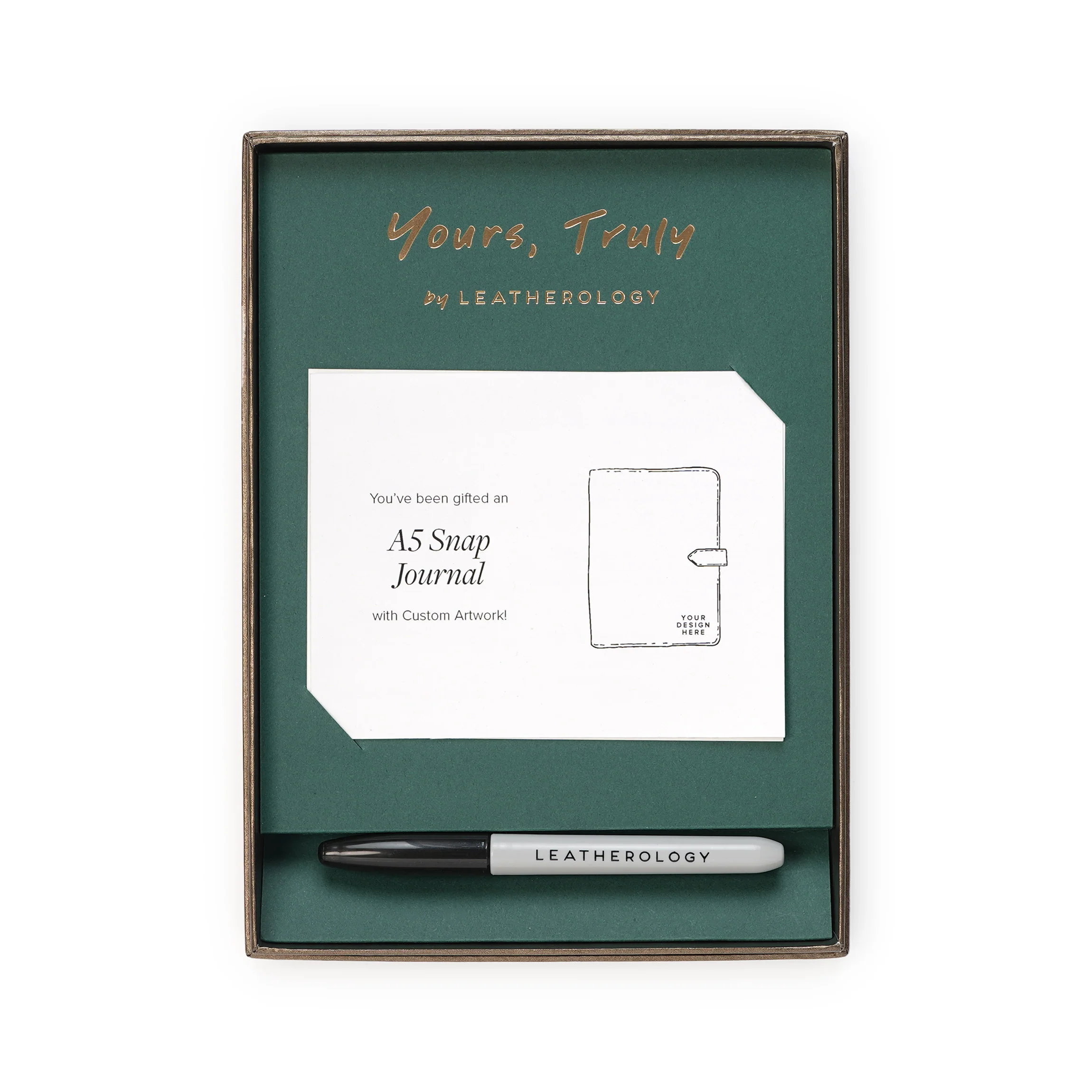 Yours, Truly A5 Snap Journal Gift Set Leather - Image 4